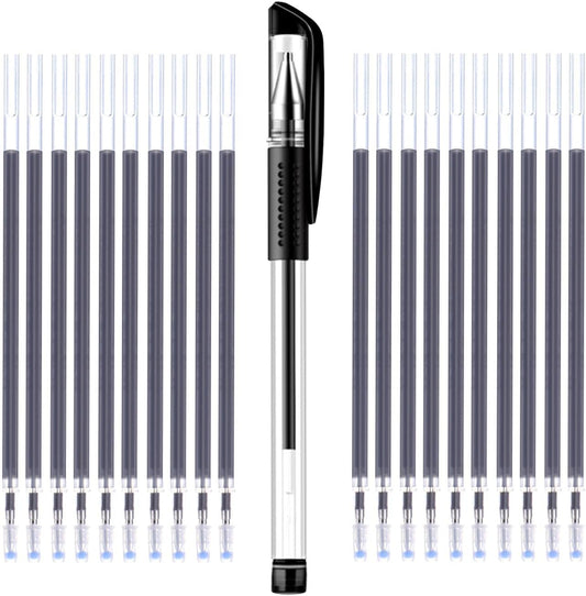 iNee Heat Erasable Fabric Pen with 20 Refills for Tailors Sewing, Quilting adn Crafts, Dressmaking Disappearing Ink, Black