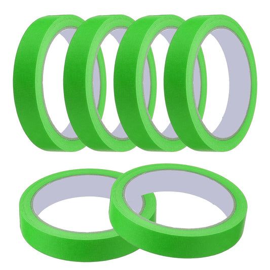 MECCANIXITY Masking Tape 0.7 Inch x 21 Yard Painter's Tape Green Paint Tapes for DIY Crafts Arts Drawing Decoration Labeling Car Painting Artist Teachers, Pack of 6