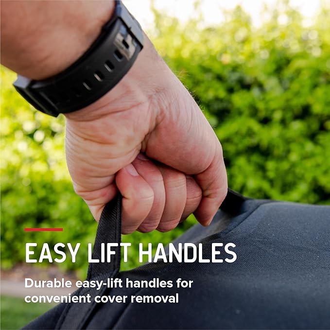 Nexgrill 66" Gas Grill Cover for 5&6-Burner Grill, Heavy Duty Polyester, Adjustable Buckle Straps, Built-In Pouch, Designed for 720-0896, 720-1046, and Standard 5 & 6-Burner BBQ Grills - 700-20144
