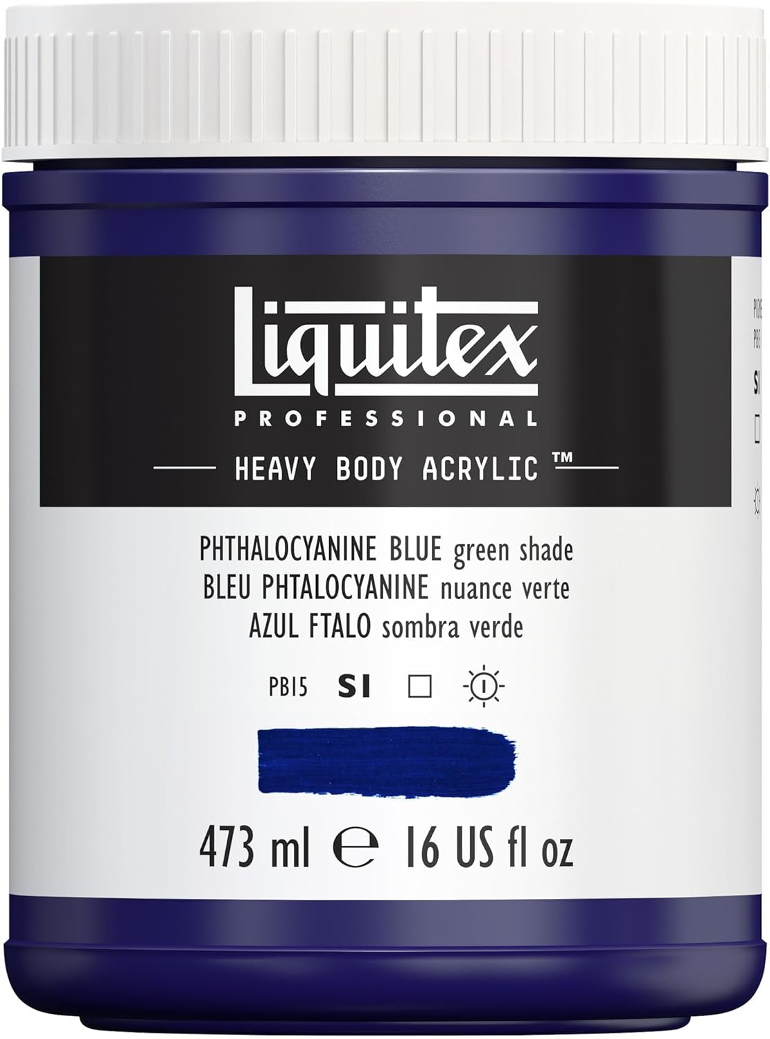 Liquitex Professional Heavy Body Acrylic Paint, 16-oz (473ml) Pot, Phthalocyanine Blue (Green Shade)