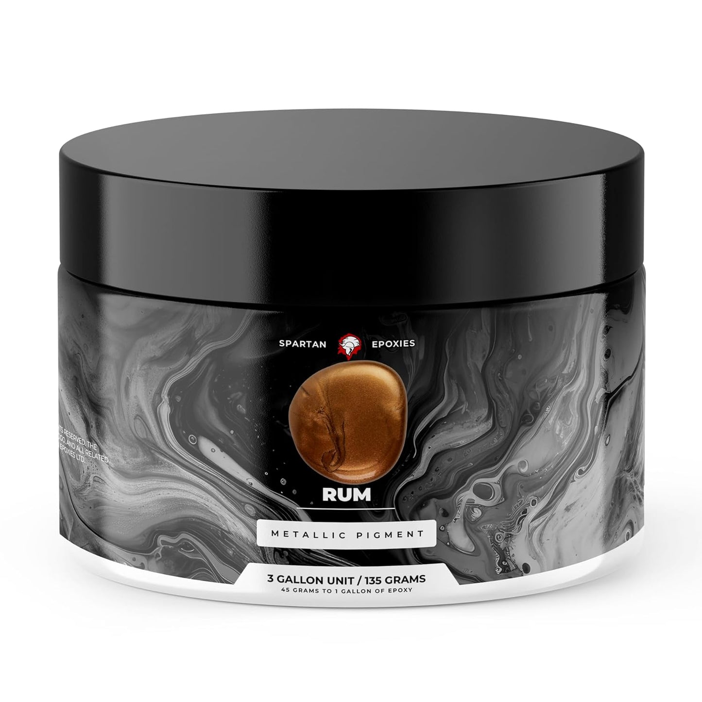 Spartan Epoxies Metallic Pigment Powder for Epoxy - 30 Unique Colors, 4oz for 1 Gallon and 12oz for 3 Gallons of Clear Epoxy, Made in The USA (Rum, 12oz (135 Grams))