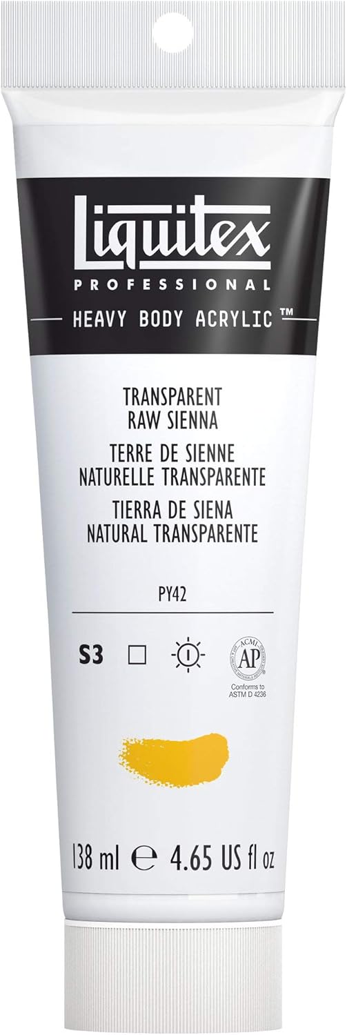 Liquitex Professional Heavy Body Acrylic Paint, 4.65-oz (138ml) Tube, Transparent Raw Sienna