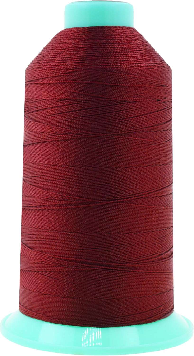 Mandala Crafts Bonded Nylon Thread Maroon Heavy Duty Sewing Threads - 1250 YDs Size 138 420D T135 Tex 135 Thread for Leather Jeans Weaving Outdoor Marine Upholstery Threads