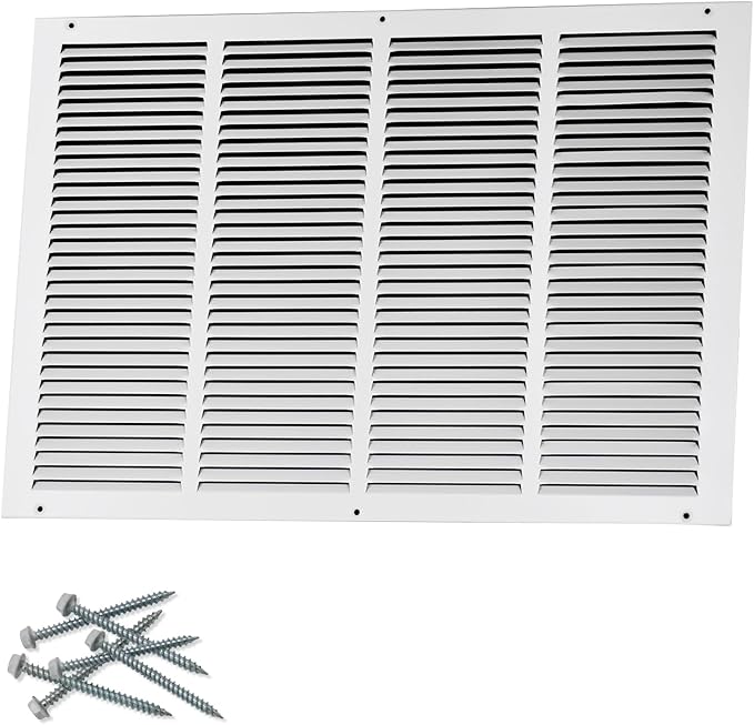 24"W x 16"H [Duct Opening Size] Steel Return Air Grille, Air Return Vent Cover for Ceiling and Sidewall - HVAC Air Vent Covers - [Outer Dimensions: 25.75"W x 17.75"H]