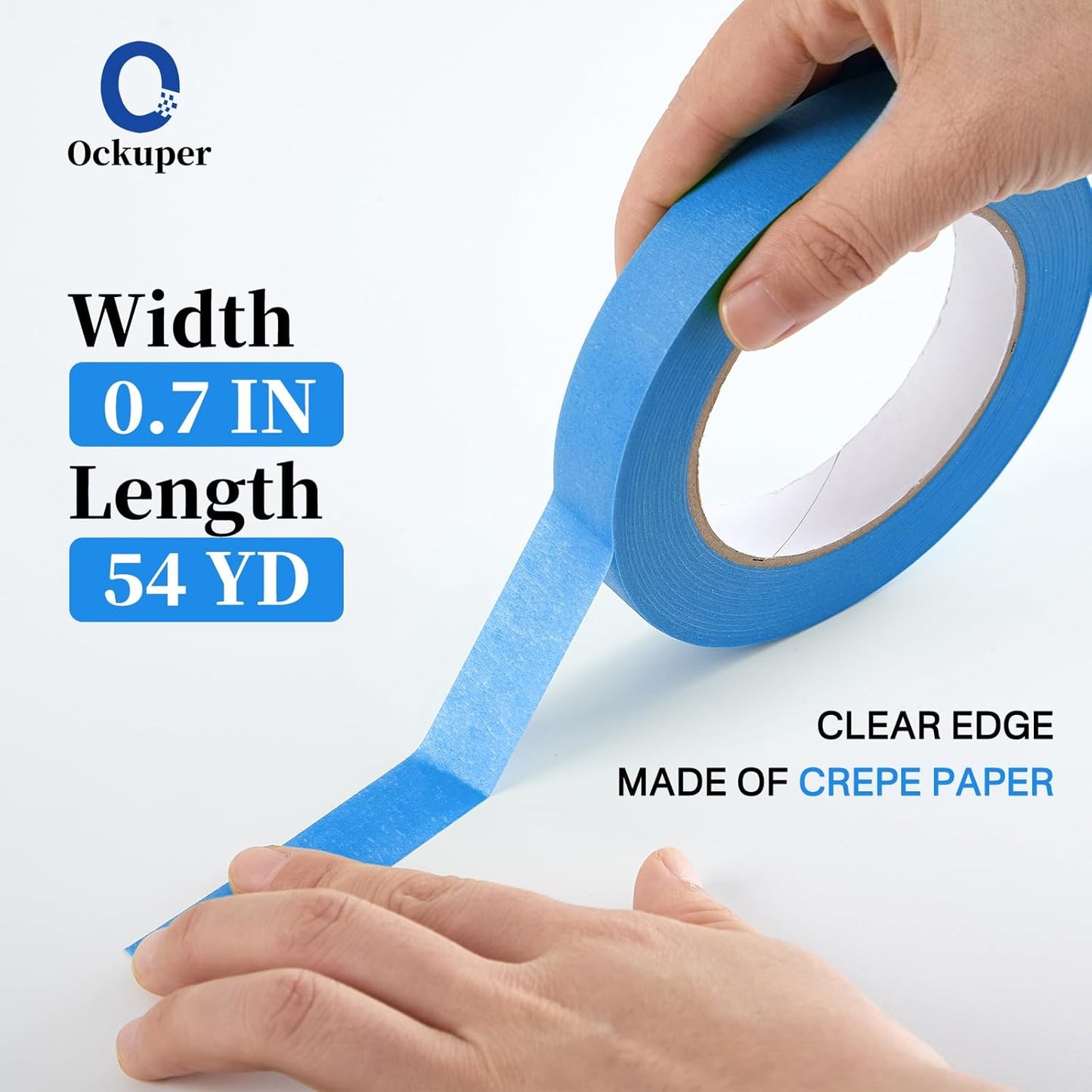 Premium Blue Masking Tape,Painters Tape,Blue Painters Tape for Automotive,DIY Paper Arts & Crafts, Spraying Drywall Paint, No Residue & Easy to Clean Up,6pcs 0.7inches X 54 Yd Painter's Tape