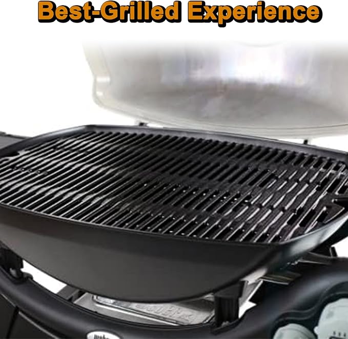 One-Piece Q100 Q1200 Grill Grates Replacement Parts for Weber Gas Grill Parts Q1200 Q 1200 Q100 Q1400 Q120 Q 1000 Q 100 Q140 Grates Weber Baby Q 7644 7582 386002 51010001 Cast Iron Cooking Grates