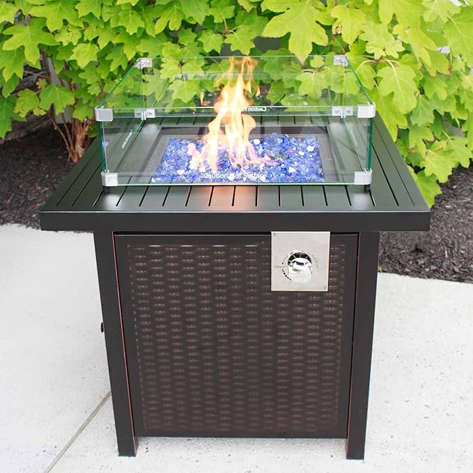 Celestial 20.5" x 20.5" x 6" Wind Guard, fits 15” Square Fire Pit Burner Pans for Gas Fire Pits
