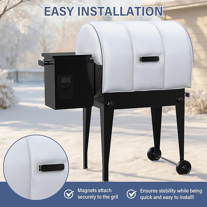 Grill Thermal Insulated Blanket for Tailgater 20, Traeger 20 Series, Junior & Recteq 340 Grill Accessories Insulation Blanket for Winter Cooking