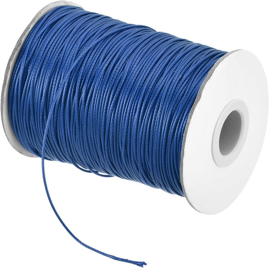 MECCANIXITY Waxed Cord 1.2mm Waxed Polyester Cord 175 Yard Wax String for Bracelet Making,Necklaces, Beading,Jewelry Making and DIY Crafts(Navy Blue)