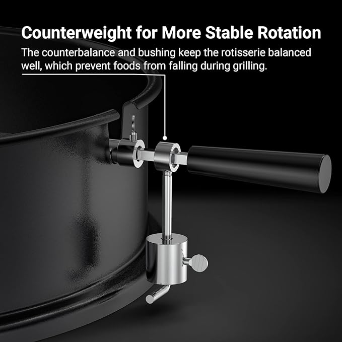 onlyfire Rotisserie Ring Kit for Weber 22-1/2-Inch Charcoal Kettle Grill and Other Similar Models