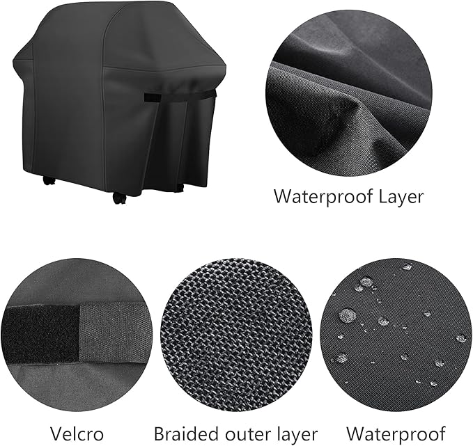 60 Inch Grill Cover, Fits for Weber Genesis, Char-Broil Nexgrill Brinkmann and More.Heavy Duty Waterproof Barbecue Grill Cover