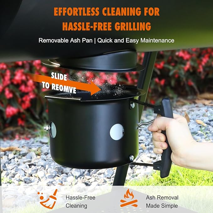 Charcoal BBQ Outdoor Grills: Spacious Barbecue Barrel Grill with Side Tables - Premium Charcoal BBQs for Patio Cooking Backyard Grilling Tailgating Camping Picnic Party