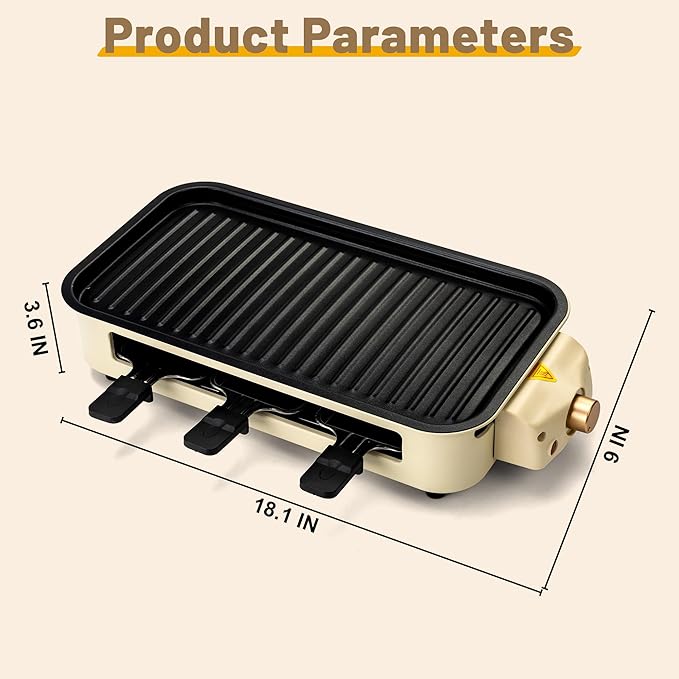 Pukomc Electric Indoor Grill,2 in 1 Indoor Grills for Kitchen with Grill Net & Non-Stick Cooking Removable Plate, Temperature Control, Dishwasher Safe, 1700W Smokeless barbecue