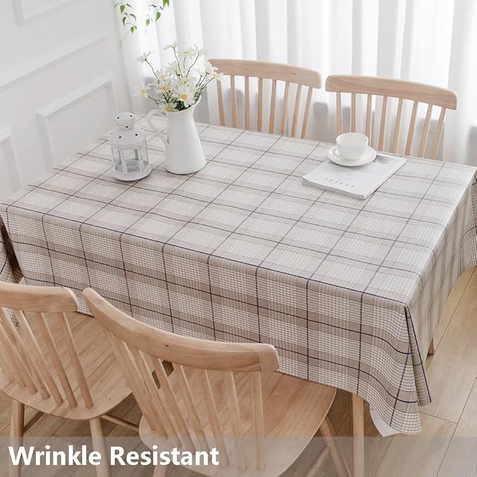 TruDelve Heavy Duty Vinyl Table Cloth for Kitchen Dining Tables Wipe Clean PVC Tablecloth for Square Table (54'' x 54'', Lattice-3)