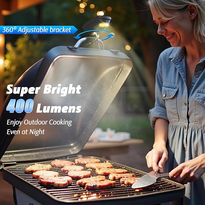 Solar Charging Barbecue Grill Light for Outdoor Grill, Automatic On/Off BBQ Light for Blackstone Griddle Accessories, Grill Accessories for Blackstone Grill, Perfect BBQ Gift for Men Women Him Her