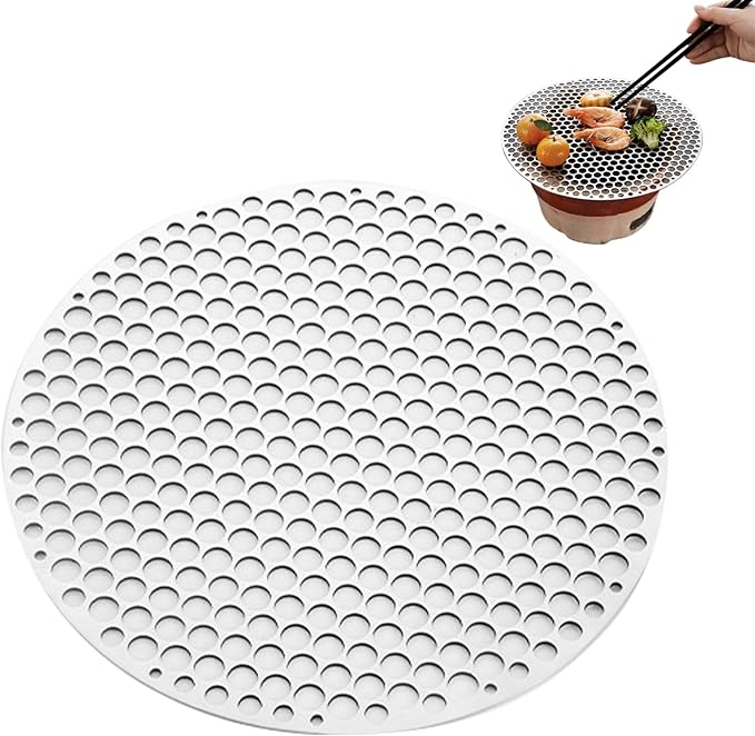 Round Grill Grate, 9.5 Inch Stainless Steel Grill Grate, Heat-Resistant Heavy Duty Cooking Rack for Garden Camping Picnic Hiking Outdoor