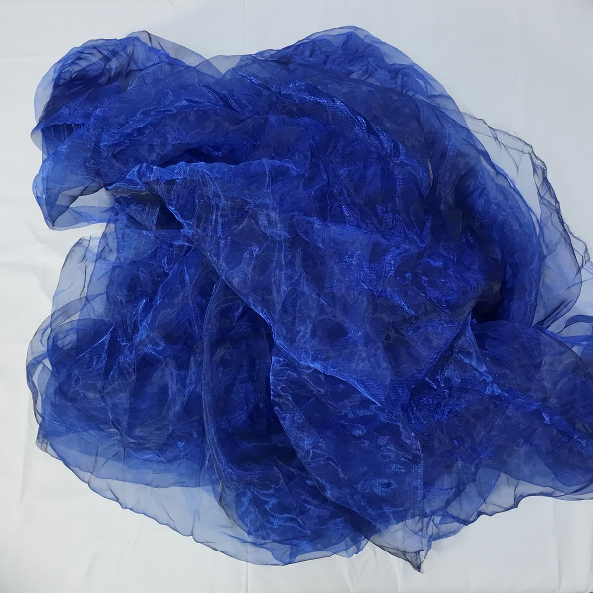 Two-Tone Iridescent Holographic Organza Fabric - 11 Yards | Lightweight Sheer Gauze Voile Tulle | for Dresses, Party Decor, DIY Crafts, Shiny Backdrops(Sapphire Black)