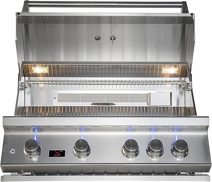 Whistler 34-inch Built-in 4-Burner Natural Gas Grill with Rear Infrared Burner & Grill Lights