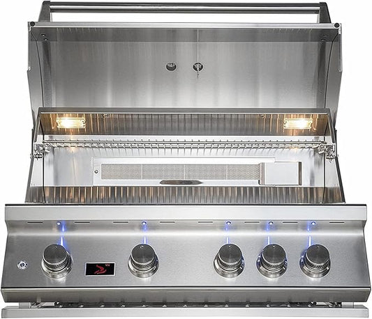 Whistler 34-inch Built-in 4-Burner Natural Gas Grill with Rear Infrared Burner & Grill Lights