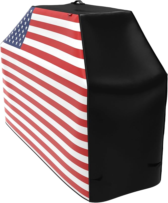 72" Heavy Duty Waterproof Gas Grill Cover fits Weber Char-Broil Coleman Gas Grill-Black,American Flag.
