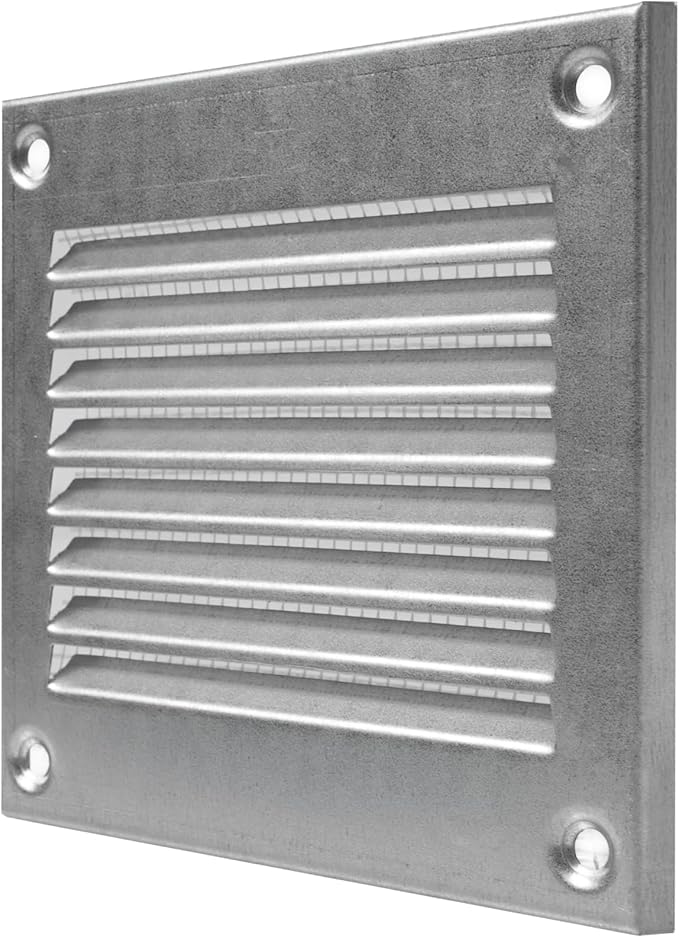 Repa Market 4x4 Inch Air Vent Cover/Galvanized Steel Louvered Grill Cover with Mesh Screen/Wall or Ceiling Vent/Durable Flush Mount HVAC Register for Indoor and Outdoor Ventilation