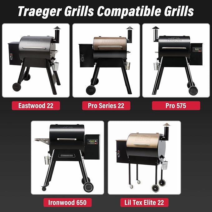 Upgraded Folding Front Shelf Accessories for Traeger Pro 22, Pro 575, Ironwood 650, BAC362, All-in-One Grill Table with Works Cutting Board,Basin,5 Hooks, Steel Grill Accessory for Food Prep & Storage