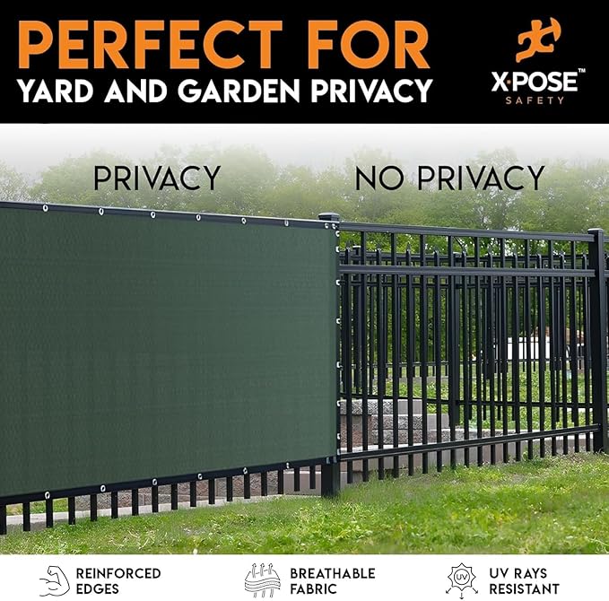 Xpose Safety Privacy Fence Screen 5’ x 50’ (24 Pack) – Heavy Duty Green Mesh with 90% Visibility Block, UV Protection – for Garden, Yard, Nursery, Kennel, Dog Run, Greenhouse
