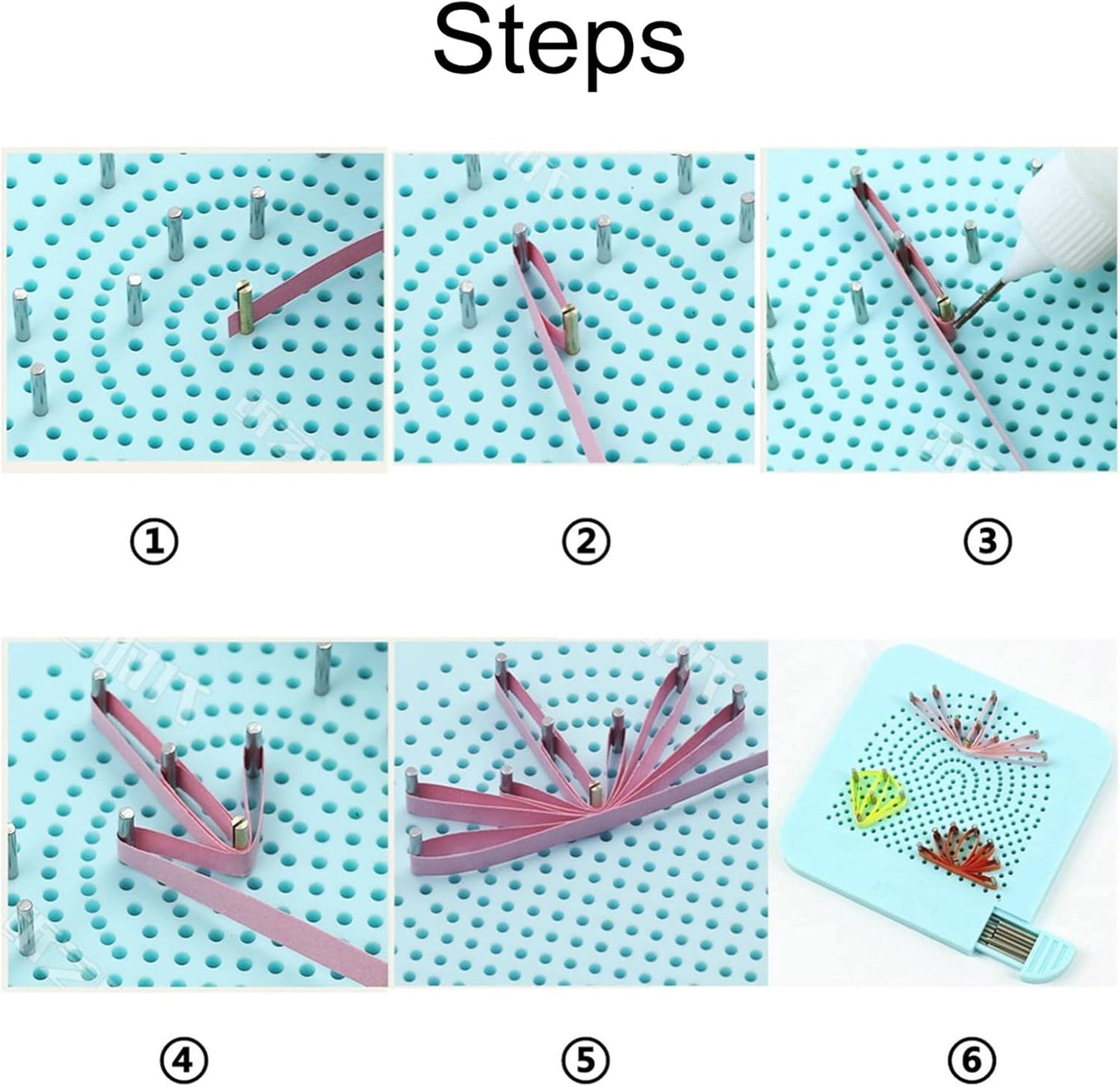 Paper Quilling Kit 3mm/5mm/10mm 1740pcs Quilling Paper Strips Quilling Tool Set with Storage Box with Quilling Electric Slotted Pen Needle Curler Crimper Comb Board Template Border Buddy Tower