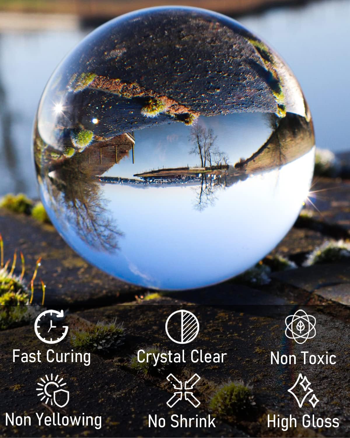 Nicpro UV Resin, 8000g Large Crystal Clear Cure Kit, No Mixing & Quick Curing Transparent Solar Activated Glue for Jewelry Making, Epoxy Resin Molds, Coating and Casting