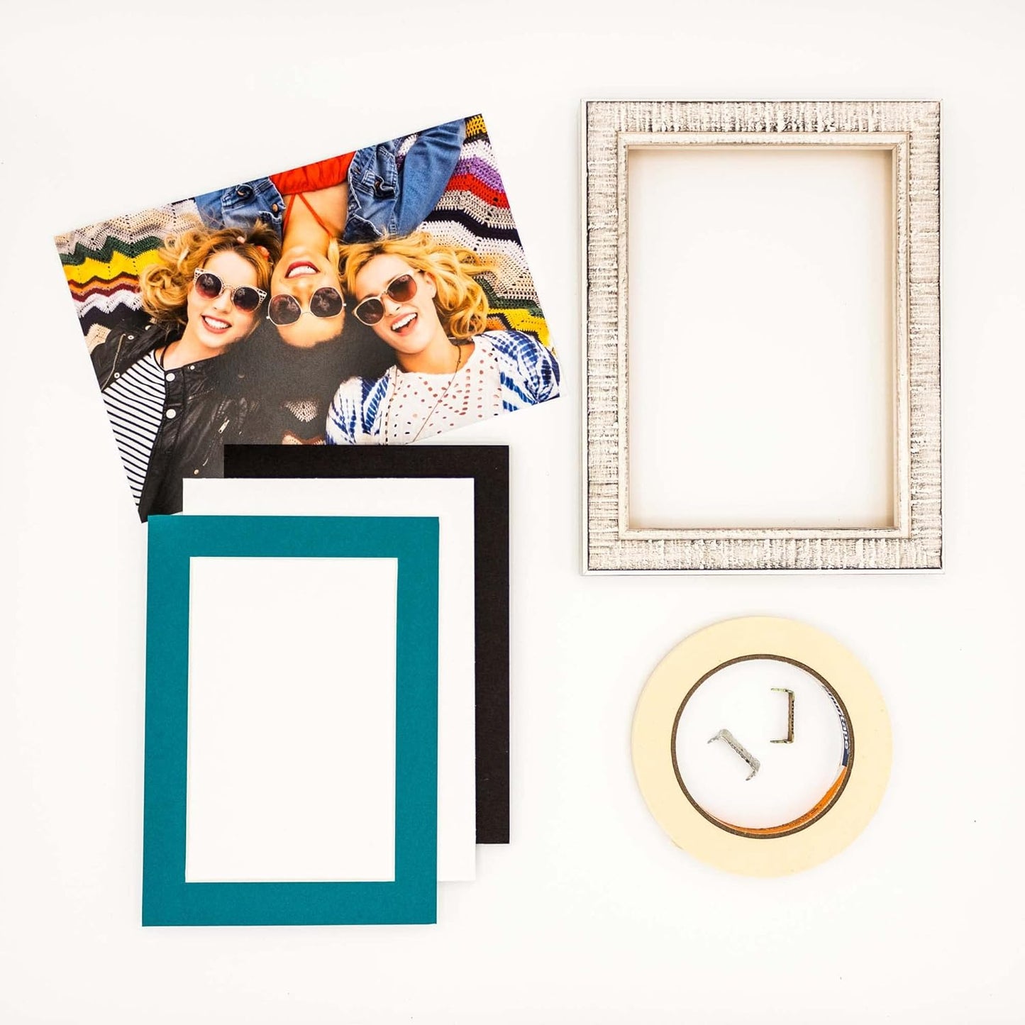 5x7 Mat for 8.5x11 Frame - Precut Mat Board Acid-Free Show Kit with Backing Board, and Clear Bags Teal Blue 5x7 Photo Matte Made to Fit a 8.5x11 Picture Frame Matboard for Framing, Pack of 25 Mats