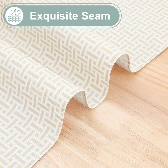 misaya Rectangle Waterproof Vinyl Table Cloth, Plastic Tablecloth with Flannel Backing, Wipeable Table Cover for Dinner, Picnic, Indoor and Outdoor (Weave Patternd, 60" x 84")