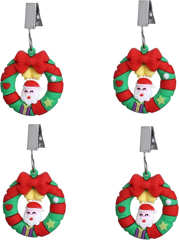 TwoFish Home Set of 4 Xmas Garland Tablecloth Weight Clamps Xmas Garland Decoration Tablecloth Weight Clamps Pack of 4