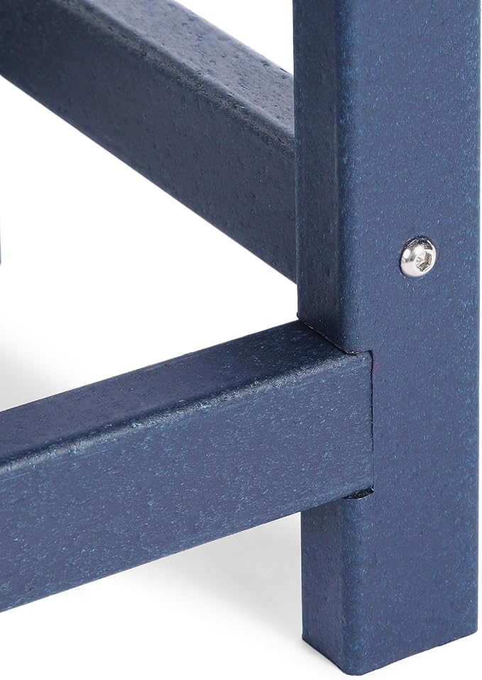 Costaelm Kids Outdoor Side Table, Small Patio HDPE Adirondack Square Table, Porch End Table for Outside Pool Garden, Navy Blue