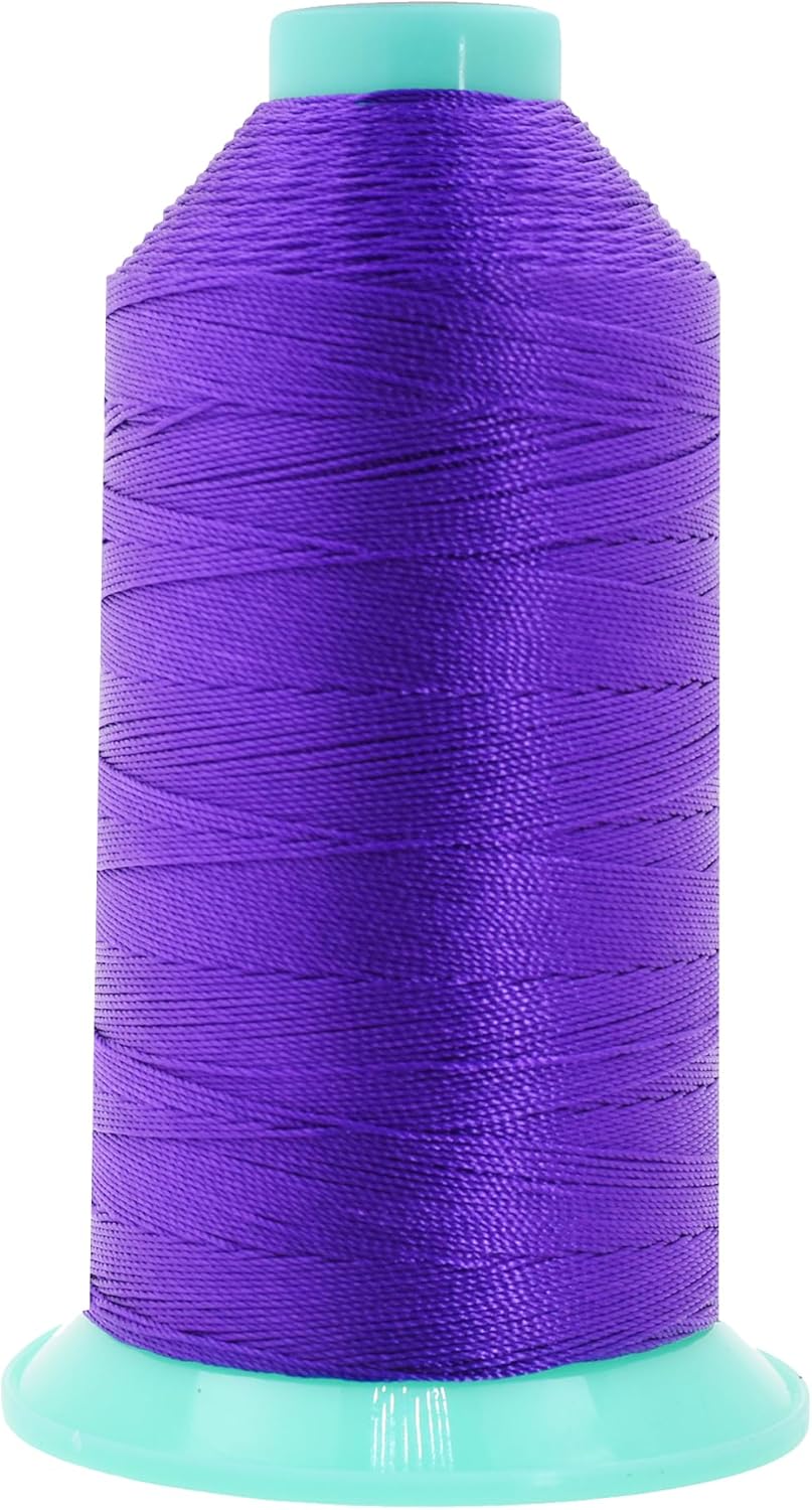 Mandala Crafts Bonded Nylon Thread Violet Heavy Duty Sewing Threads - 800 YDs Size 207 630D T210 Tex 210 Thread for Leather Jeans Weaving Outdoor Marine Upholstery Threads