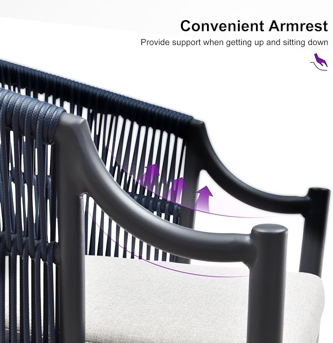 PURPLE LEAF 11 Pieces Outdoor Dining Set All Weather Wicker Patio Dining Set with Rectangular Aluminum Table and Modern Armrest Dining Chairs for Garden Deck Backyard Kitchen, Grey