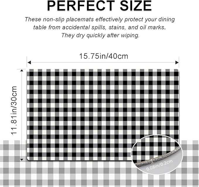 Lattice Placemats Set of 4 - Abstract Leather Heat Resistant Placemats for Dinner Table, Non-Slip Waterproof Oil-Proof Washable Reusable Placemat for Indoor Outdoor Kitchen Decor, 15.75In*11.81In