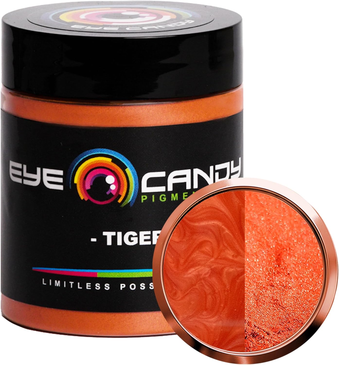 Eye Candy Pigments Premium Orange Mica Powder - Tiger (25gr) - for Epoxy, Resin, Soap, Paint, Woodworking, Acrylic Pouring, Bath Bombs, Fishing Lures - DIY Arts and Crafts Additive