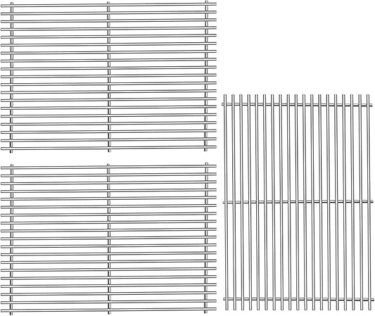 18 7/8" 304 Stainless Steel Grill Grates for Weber Genesis ii E-610 S-610 Genesis ii LX E-640 S-640 Genesis 2 Grill Parts for Weber Genesis ii 600 Series 66803 66096 Gas Grills 3 Pack