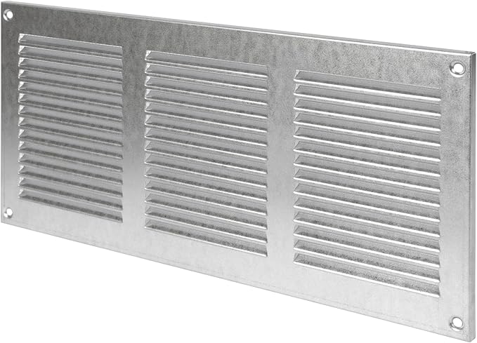 Repa Market 12x6 Inch Air Vent Cover/Galvanized Steel Louvered Grill Cover with Mesh Screen/Wall or Ceiling Vent/Durable Flush Mount HVAC Register for Indoor and Outdoor Ventilation