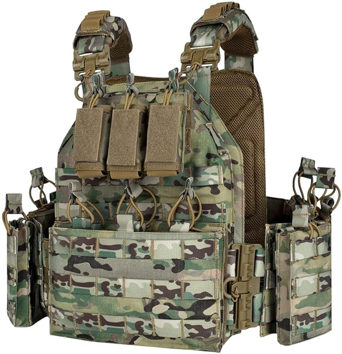 BOMTURN 1000D Tactical Vest for Men Quick Release Modular Vest Adjustable Vest Outdoor
