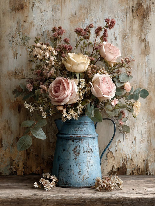 Moohue 14ct Counted Stamped Cross Stitch Kits for Adults Flowers Printed Cross Stitch Patterns Art Crafts Cross Stitch Supplies (Flowers 9)