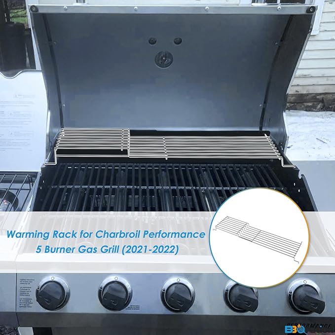 Warming Rack Grill Parts for Charbroil Performance 5 Burner 463448021 463450022 463455021 463449021 463458021, G429-0001-W1 Grill Swing Away Grid for Charbroil Grill Replacement Parts
