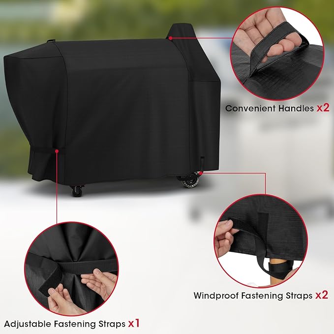 Unicook Pellet Grill Cover Compatible for Pit Boss Austin XL 1000 Series, Mahogany Series 1000, Sportsman 1000, All Weather Resistant Waterproof Outdoor BBQ Grill Cover