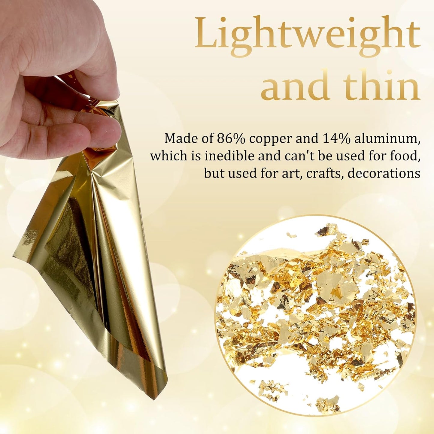 150 Pcs Gold Leaf Sheets for Art 3 Colors Gold Foil Sheets 5.5" X 5.5" Golden Flakes with Tweezer and Brush for Arts Gilding Crafting Painting Furniture Decoration Golden Silver Rosegold