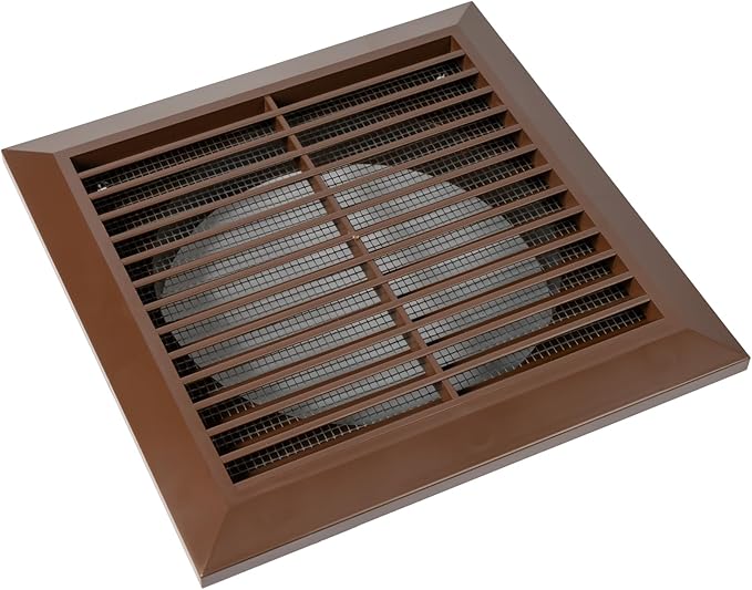 Brown 6" Inch Ventilation Grille - Inside/Outside use - (Flange 5.9"Ø/Cover 8"x8") - Air Vent Louver - Exhaust Hood - Available 3 Sizes / 4 Colors.