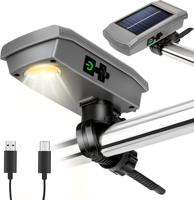 Solar Grill Light for Blackstone Griddle & Weber Grill, USB-C Solar Rechargeable 360° Rotation Automatic On/Off BBQ Light for Blackstone Griddle Accessories,Perfect BBQ Present for Men Women Him Her