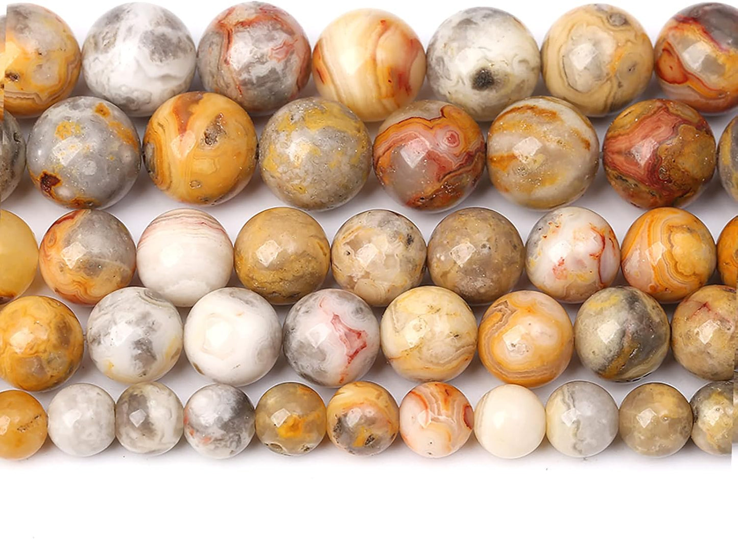 90pcs 4mm Natural Stone Beads Crazy Lace Agate Healing Energy Gemstone Round Loose Beads for Jewelry Making DIY Bracelet Necklace (Crazy Lace Agate, 4mm)