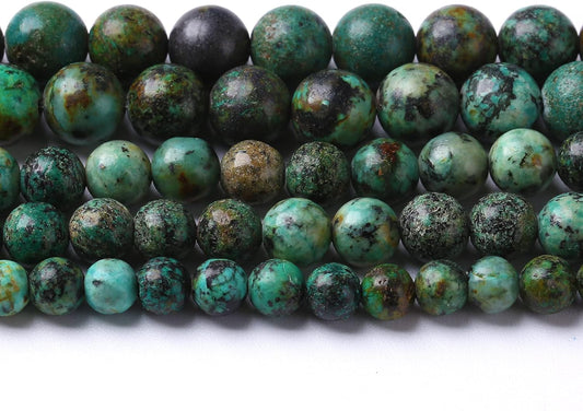 8mm 45pcs Natural African Turquoise Stone Beads for Jewelry Making Round Loose Gemstone Beads DIY Bracelet Necklace Earrings