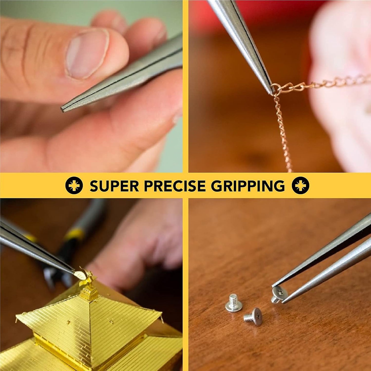 Super Precision Long Needle Nose Pliers - 6 Inch Steel Mini Long Nose Pliers With Non Serrated Edge & Non Slip Handles - Great For Jewelers, Fine Crafting, & Other High Precision Projects