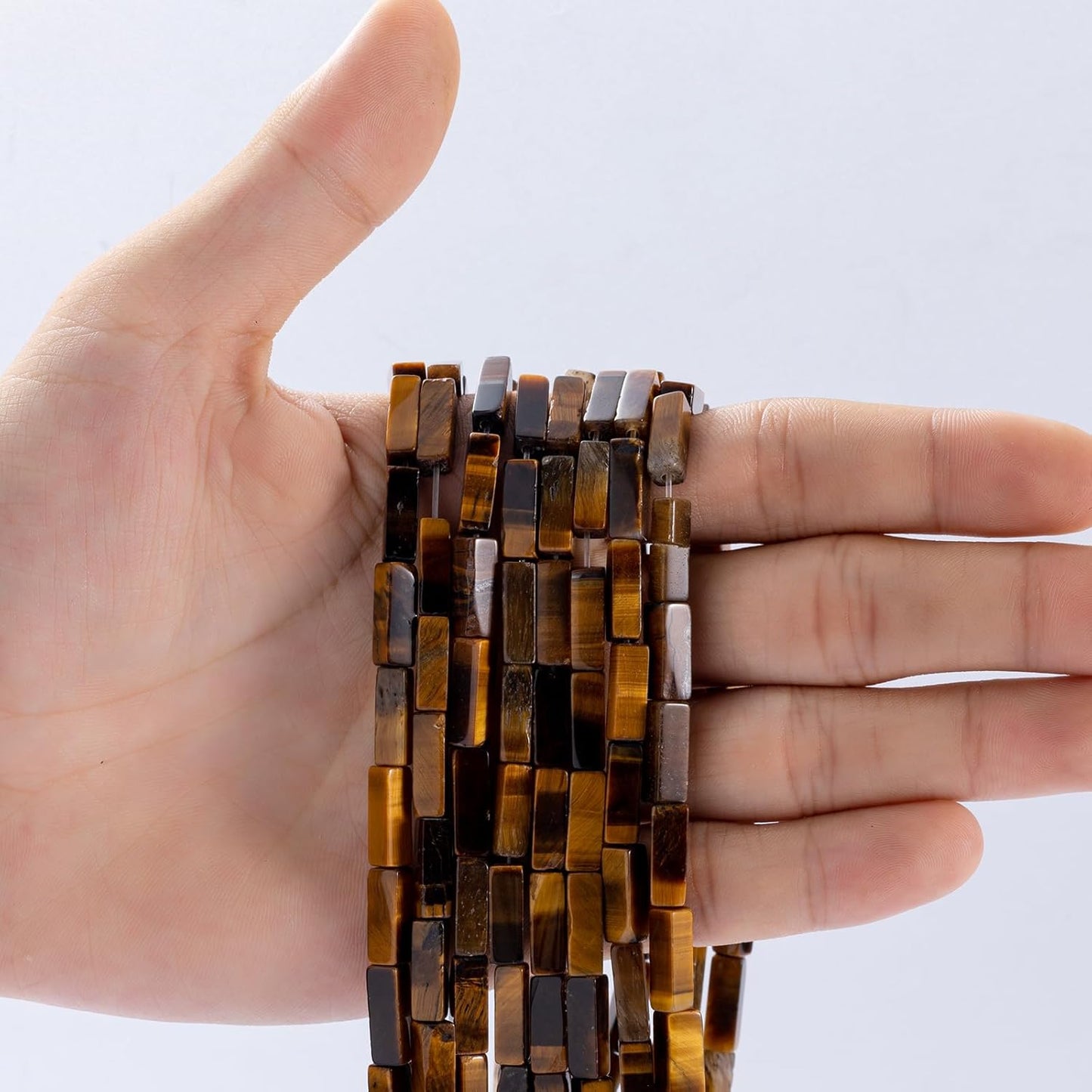 Natural Yellow Tiger Eye Rectangle Tube Beads 4x13mm 38cm/str Loose Semi Gemstone Stone Beads for Making Bracelets Necklace Earrings